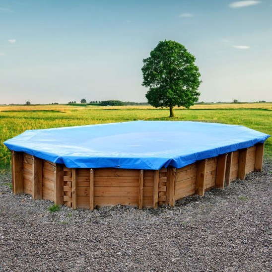 Copertura invernale per piscine ovali in legno 672x472 cm
